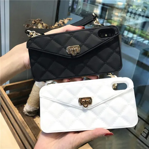 Miniatura 7 de UnnFiko - Funda tipo cartera compatible con iPhone XR, diseño elegante de bolsa de lujo, cartera abatible con funda para tarjetas, cubierta de Negro