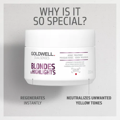 Miniatura 4 de Goldwell Dualsenses Blondes & Highlights Tratamiento Anti-Amarillo 60sec 6.8oz, 6.8 fl oz