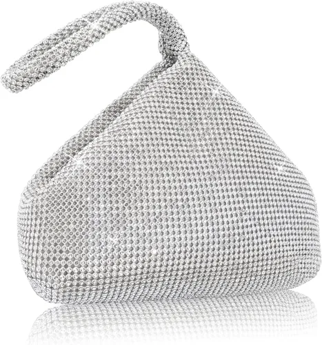 Miniatura 7 de Bolso de noche para mujer - Tamaño más grande mejorado, clutch de muñeca con diamantes de imitación completos brillantes para fiesta, boda, cita