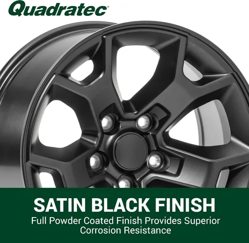 Miniatura 3 de Quadratec Rueda mórfica de 17 pulgadas, negro satinado, patrón de pernos de 5 x 5 con retroceso de 5.2 pulgadas, 17 x 8.5