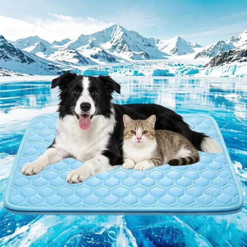 Miniatura 11 de Tapete refrescante para perros, grueso y transpirable Q-MAX>0.45, cama refrescante para perros, fibra fría y parte inferior antideslizante, cama