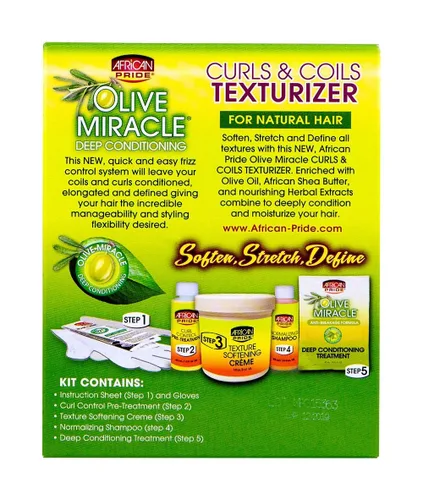 Miniatura 2 de African Pride - Texturizador para rizos y bucles milagrosos de oliva - Contiene aloe vera, aceite de ricino y biotina para acondicionar y definir