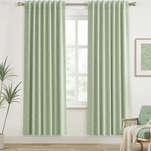 Miniatura 77 de Cortinas opacas de 54 pulgadas de largo para dormitorio, sala de estar, cortinas beige con aislamiento térmico, oscurecimiento de la habitación