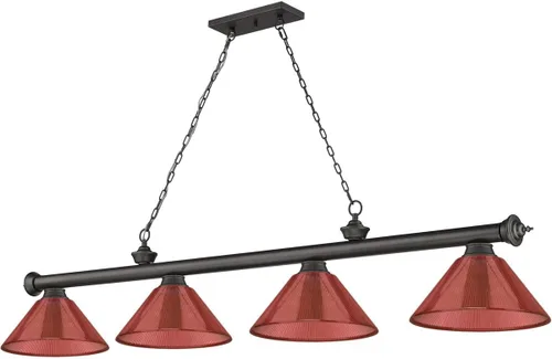 Miniatura 7 de Z-Lite 2306-4BRZ-PRD - Colgante de billar con cordón, 4 luces, 240 vatios totales, bronce