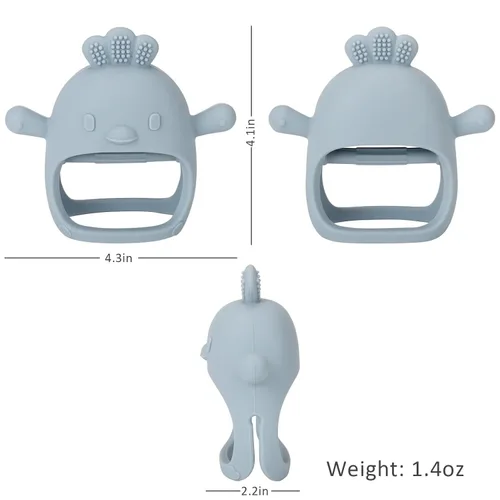 Miniatura 7 de Paquete de 2 juguetes mordedores para bebés, guantes de silicona sin BPA para necesidades de succión, juguetes de dentición para bebés de 0 a 3 a 6