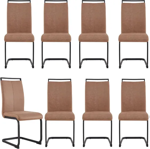 Miniatura 44 de gopop Juego de sillas de comedor, sillas modernas de metal con asiento acolchado de piel sintética, respaldo alto y patas cromadas resistentes, claro