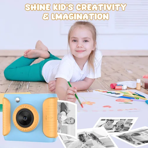 Miniatura 7 de Cámara de impresión instantánea para niños, regalos de cumpleaños de Navidad para niñas y niños, cámara digital de video HD 1080P para niños