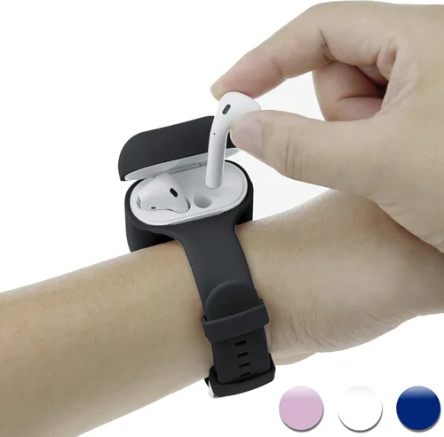 Miniatura 5 de Accesorios de correa de muñeca para AirPods/AirPods 2, funda deportiva de silicona protectora completa compatible con Apple Airpods 1ª y 2ª funda