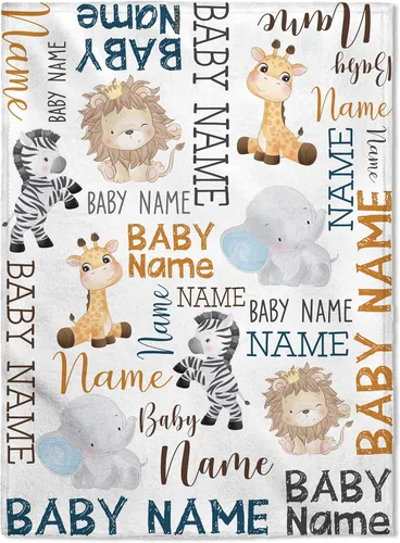 Miniatura 15 de FLOCHIL Manta de bebé personalizada para niños, manta de bebé personalizada con nombre, manta de bebé de bosque personalizada, regalo para baby