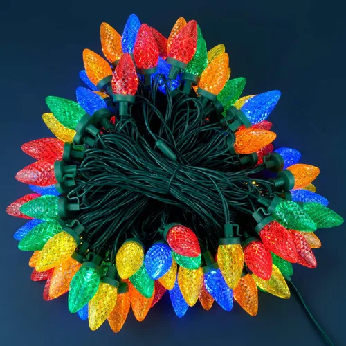 Miniatura 3 de YULETIME Tira de luces LED multicolor C9 fresa para Navidad, 68 pies 100 unidades con espaciado de 8" impermeable, luz de cadena festiva