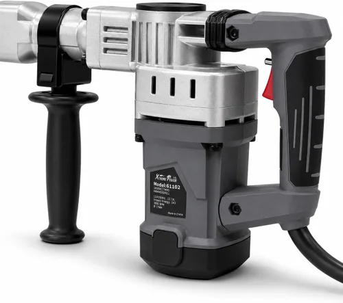 Miniatura 6 de XtremepowerUS Martillo eléctrico de demolición de 1400 W con interruptor de hormigón con (2) brocas de cincel con estuche de transporte Negro/ Gris