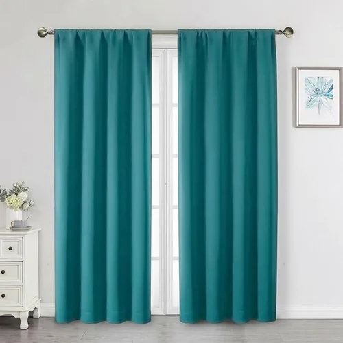 Miniatura 240 de Cortinas opacas para dormitorio, sala de estar, juego de 2 paneles de 54 pulgadas de largo, cortinas de oscurecimiento de habitación con aislamiento