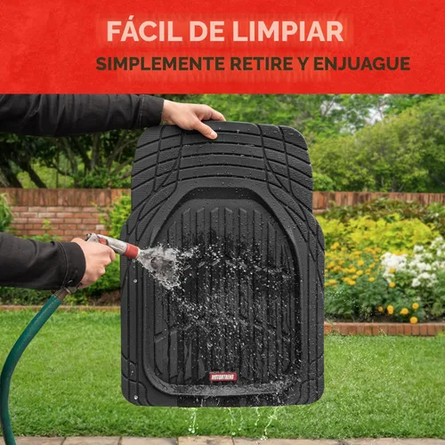 Miniatura 6 de Motor Trend -2 alfombrillas delanteras para el piso del automóvil- Forros de contorno FlexTough negros - Alfombrillas de goma resistentes