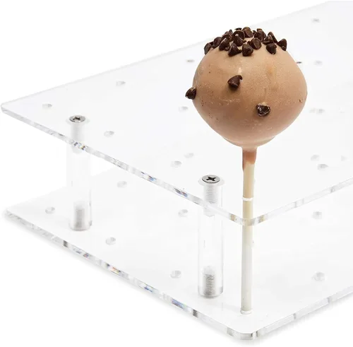 Miniatura 7 de Stockroom Plus Soporte para tartas, 24 agujeros, acrílico transparente, 9 x 5.9 x 2 pulgadas, estante y bandeja para tartas, exhibición para 24