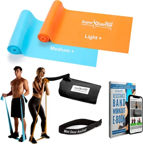 Miniatura 20 de Resistance Bands for Working Out 7Ft Long Resistance Bands Super Exercise Bands with Carry Pouch and Door Anchor I Latex Free Workout Bands Verde