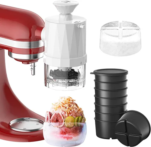 Miniatura 7 de Accesorio de molde de hielo para afeitado KitchenAid, moldes de hielo de plástico reutilizables con tapas para accesorio de afeitadora de hielo