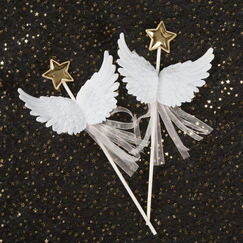 Miniatura 4 de 12 piezas de alas de ángel pequeñas alas de tela apliques parches para manualidades de bricolaje, color blanco
