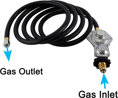 Miniatura 3 de Artilife Manguera reguladora de propano de dos etapas de 10 pies con conexión POL estándar x 3/8 pulgadas hembra para RV, parrilla, generador