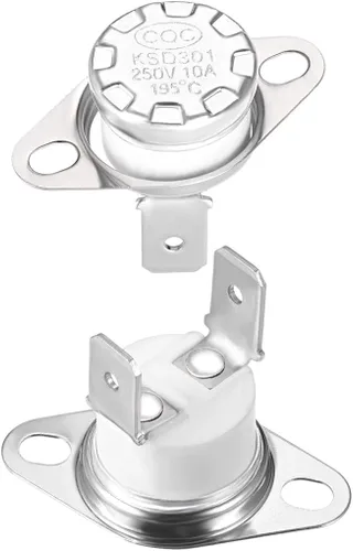 Miniatura 25 de uxcell KSD301 Termostato 266.0 °F/266°F 10A Normalmente Cerrado N.C Ajuste Snap Disc Interruptor de temperatura para microondas, horno, cafetera 2
