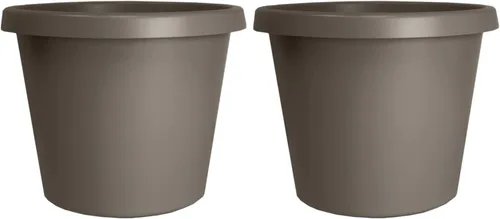 Miniatura 33 de The HC Companies Maceta redonda de plástico Prima con borde enrollado - Maceta para flores ligera y resistente a los rayos UV para hierbas y más