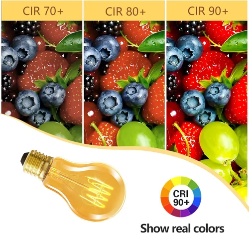 Miniatura 6 de HESSION Bombillas LED Edison A19 vintage, equivalente a 4 W, bombillas LED regulables de 40 W, 400 lúmenes, bombillas cálidas ámbar de 2300 K, base