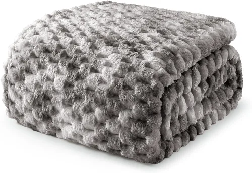 Miniatura 62 de Exclusivo Mezcla - Manta de vellón extragrande, 50 x 70 pulgadas, elegante, tela jacquard suave, mullida, acogedora y ligera, para invierno