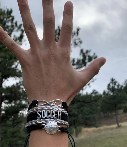 Miniatura 48 de Sportybella - Pulsera de fútbol ajustable, regalo para jugadores