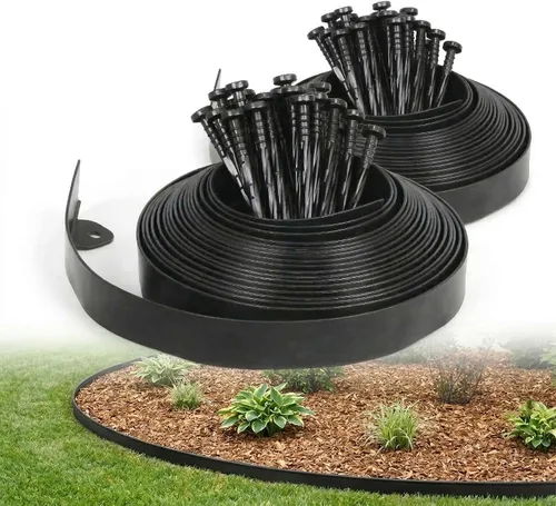 Miniatura 14 de Gardzen Kit de Bordes para Paisajismo de 1.5" x 20', Borde de Jardín y Césped Sin Excavación con 24 Piezas de Estacas, Borde Flexible para Cama