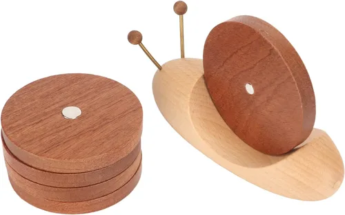 Miniatura 6 de Posavasos de madera, juego de posavasos de caracol, juego de posavasos de madera, divertidos posavasos lindos, posavasos de madera para bebidas