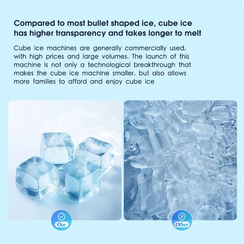Miniatura 3 de VECYS Máquina de hielo en cubos, máquina de hielo de alta calidad para encimera, capacidad diaria de fabricación de hielo de 34 libras y función