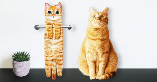 Miniatura 3 de Divertidas toallas de mano – Lindas toallas colgantes y toallas de cara para decoración de gatos, súper absorbentes, suaves, inauguración