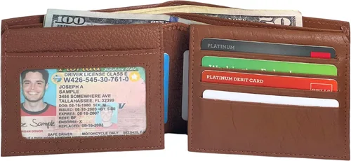 Miniatura 19 de Bullz RFID bloqueo de señal de protección contra robo de cuero grande grueso de seguridad para hombre cartera, Negro