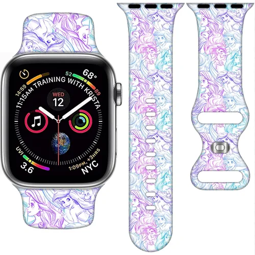 Miniatura 7 de Correa de silicona de dibujos animados compatible con Apple Watch de 1.496 pulgadas/1.575 pulgadas/1.614 pulgadas/1.654 pulgadas/1.732