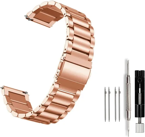 Miniatura 9 de Moran Correa de malla de acero inoxidable de 20 mm, correa de metal de liberación rápida, 18 mm, 20 mm, 22 mm, compatible con Samsung Galaxy Watch