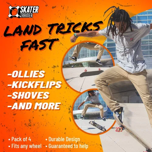 Miniatura 3 de SkaterTrainers- Skateboard Tricks Fast No Experience Needed- Fun, Safe, and Easy- Ollies, Kickflips and More- All Ages- Accessories Make Great Rojo
