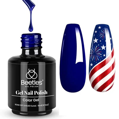 Miniatura 83 de Beetles - Esmalte de uñas en gel perla, 0.5 onzas (15 ml), con nubes arremolinadas, blanco perla brillante, perlas nacaradas iridescentes, manicura