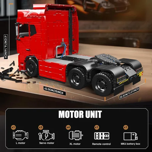 Miniatura 5 de Mould King Kits de bloques de construcción de modelo de tractor y camión, set de bloques de construcción MOC 19015 para construir, regalo