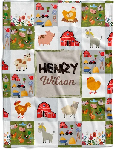 Miniatura 28 de Manta de bebé de granja personalizada, manta de bebé de animales de granja, manta de bebé floral, mantas florales para bebé, manta de bebé con Manta