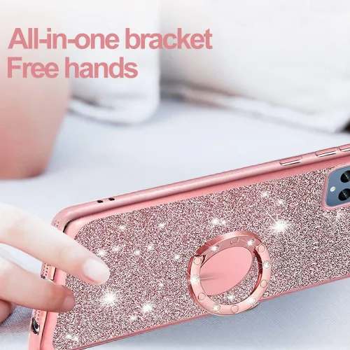 Miniatura 5 de Para Revvl 6 5G /6X/T-Mobile T Phone 5G Glitter Crystal Butterfly Heart Floral Slim TPU Luxury Bling Cute Funda protectora con soporte + correa