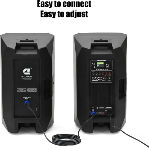 Miniatura 5 de EXOTON C-12AP - Altavoces PA profesionales de doble alimentación de 12 pulgadas, sistema PA activo y pasivo de 1500 W con pantalla LCD a