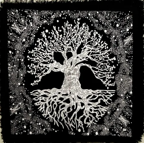 Miniatura 22 de CRAFT KALA Tela de altar planetas espirituales, estrellas rituales y galaxia, hermoso sistema solar, sistema solar, oro y plata, 24 x 24 pulgadas
