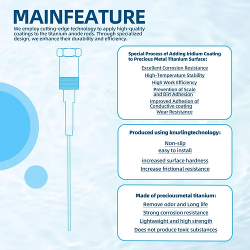 Miniatura 4 de Varilla de ánodo alimentada para calentador de agua caliente, varilla de ánodo eléctrico de cabeza hexagonal para tanque de 40 a 120 galones