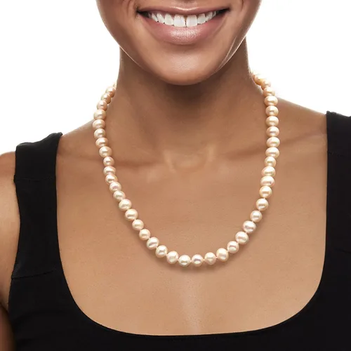 Miniatura 3 de Ross-Simons 8.5-9.5mm Cultured Pearl Necklace With Sterling Silver