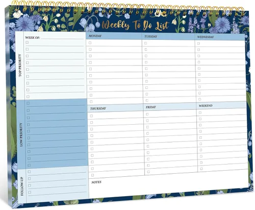 Miniatura 16 de Taja Bloc de notas semanal con 52 hojas sin fecha (8.5 x 11 pulgadas), planificador semanal de escritorio para mujeres y hombres, trabajo y hogar