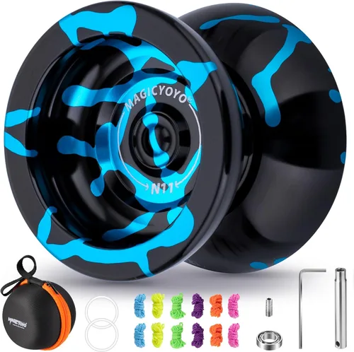 Miniatura 17 de MAGICYOYO Paquete de Regalo de 2 Yoyos - Yoyo Sensible K2 de Cristal y Yoyo Metálico No Sensible N11, Yoyo de Doble Propósito para Niños y Adultos