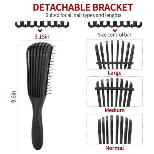 Miniatura 3 de UREELIN Juego de cepillos para el cabello rizado, desenredante para cabello afroamericano/africano texturizado 3a a 4c, cepillo desenredante