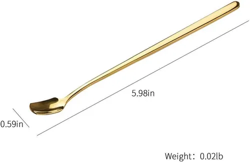 Miniatura 2 de COMIART - Cucharas de té helado de mango largo para mezclar, 6.7 pulgadas, cabeza cuadrada, cucharaditas de café, cucharas de cóctel, ideal para uso