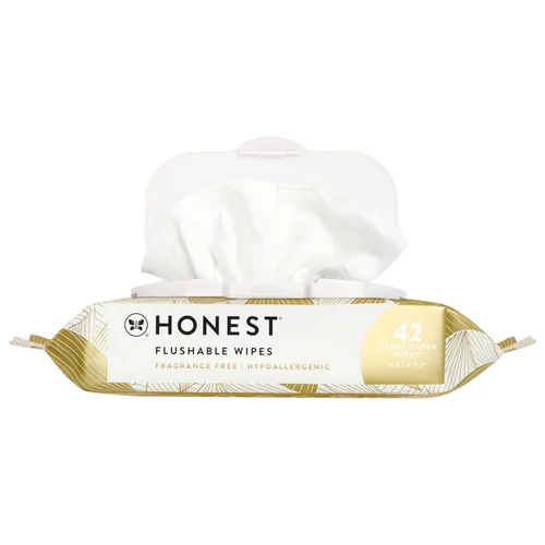 The Honest Company Toallitas desechables para piel sensible | Sin fragancia, hipoalergénicas, 99% agua, seguras para tirar por el inodoro | Alas