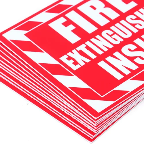 Miniatura 4 de Fasmov Paquete de 10 calcomanías para extintor de incendios en el interior, calcomanías de vinilo autoadhesivas de 5 x 4 pulgadas, resistentes a