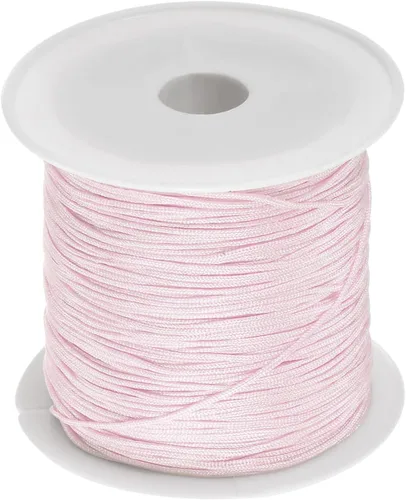 Miniatura 10 de HARFINGTON 1 rollo de hilo de nailon para nudar de 0.024 in, 50 yardas de nailon trenzado para manualidades, cuerda de satén para pulsera, collar